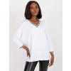 BÍLÉ DÁMSKÉ VOLNÉ TRIČKO S VÝSTŘIHEM (Velikost S/M)