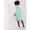 BÍLO-ZELENÉ PRUHOVANÉ BAVLNĚNÉ ŠATY S LÍMEČKEM A PÁSKEM (Velikost S/M)