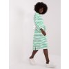 BÍLO-ZELENÉ PRUHOVANÉ BAVLNĚNÉ ŠATY S LÍMEČKEM A PÁSKEM (Velikost S/M)