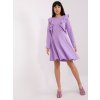 SVĚTLE FIALOVÉ BAVLNĚNÉ VOLÁNOVÉ MINI ŠATY (Velikost L)