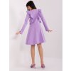 SVĚTLE FIALOVÉ BAVLNĚNÉ VOLÁNOVÉ MINI ŠATY (Velikost L)