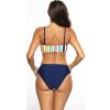 TMAVĚ MODRÉ BIKINY S BAREVNOU PRUHOVANOU PODPRSENKOU VALENTIA GALASSIA (Velikost 36/S)