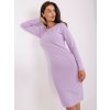 SVĚTLE FIALOVÉ ŠATY SE ZIPEM A DLOUHÝM RUKÁVEM (Velikost S)