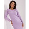 SVĚTLE FIALOVÉ ŠATY SE ZIPEM A DLOUHÝM RUKÁVEM (Velikost S)