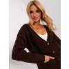 TMAVĚ HNĚDÝ PLETENÝ SVETR NA ROZEPÍNÁNÍ (Velikost ONE SIZE)