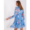 MODRÉ KVĚTINOVÉ ŠATY S PÁSKEM (Velikost S/M)