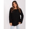 ČERNÝ DELŠÍ SVETR S COPÁNKOVÝM VZOREM (Velikost ONE SIZE)
