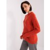 TMAVĚ ORANŽOVÝ SVETR S COPÁNKY (Velikost ONE SIZE)