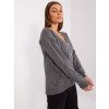 TMAVĚ ŠEDÝ SVETR NA KNOFLÍKY (Velikost ONE SIZE)