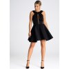 ČERNÉ MINI ŠATY S PRUHLEDNOU VSADKOU (Velikost S)