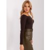 TMAVĚ HNĚDÝ SVETR S ŘETÍZKEM (Velikost M/L)