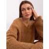 CAMEL VOLNÝ PLETENÝ SVETR S VÝSTŘIHEM DO V (Velikost ONE SIZE)