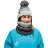 ŠEDO-BÍLÁ ČEPICE  BUFF MASHA KNITTED FLEECE HAT BEANIE (Velikost ONE SIZE)