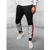 ČERNÉ TEPLÁKY JOGGER S BÍLO-ČERVENÝM VZOREM (Velikost M)