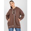 HNĚDÁ MIKINA NA ZIP (Velikost ONE SIZE)