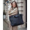 MARCO MAZZINI ČERNÁ RUČNĚ PLETENÁ SHOPPER BAG (Velikost ONE SIZE)