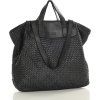 MARCO MAZZINI ČERNÁ RUČNĚ PLETENÁ SHOPPER BAG (Velikost ONE SIZE)