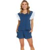 DOCTOR NAP TMAVĚ MODRÉ KRÁTKÉ PYŽAMO S KRAJKOU (Velikost S)