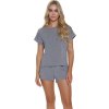DOCTOR NAP ŠEDÉ DÁMSKÉ KRÁTKÉ PYŽAMO Z BAMBUSU (Velikost S)