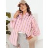 RŮŽOVÁ PRUHOVANÁ OVERSIZE KOŠILE TENESI (Velikost S)