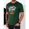 TMAVĚ ZELENÉ PÁNSKÉ TRIČKO S POTISKEM (Velikost M)
