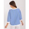 MODRO-BÍLÉ PRUHOVANÉ TRIKO S VÝSTŘIHEM A 3/4 RUKÁVEM (Velikost ONE SIZE)