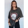 TMAVĚ ŠEDÉ OVERSIZE TRIČKO S POTISKEM JOSHUA (Velikost ONE SIZE)