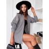 ŠEDÁ OVERSIZE KOŠILE S PRUHY BLISS (Velikost 36)