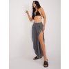 TMAVĚ ŠEDÉ VOLNÉ KALHOTY S ROZPARKY (Velikost S)
