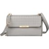4U CAVALDI ŠEDÁ PROŠÍVANÁ VELKÁ PENĚŽENKA S ODNÍMATELNÝM POPRUHEM M830 (Velikost ONE SIZE)