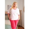 DÁMSKÉ BÍLO-RŮŽOVÉ PYŽAMO S DECENTNÍM VZOREM (Velikost L)