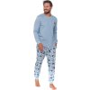 SVĚTLE MODRÉ PYŽAMO S POTISKEM LENOCHODŮ (Velikost XL)