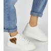 BÍLÉ DÁMSKÉ SNEAKERSY S HNĚDÝM MEDVÍDKEM (Velikost 36)