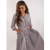 ŠEDÉ KOŠILOVÉ MIDI ŠATY SE VZORY (Velikost S/M)