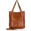 MARCO MAZZINI CAMEL DÁMSKÁ KOŽENÁ SHOPPER KABELKA (Velikost ONE SIZE)