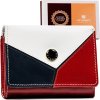 PETERSON TŘÍBAREVNÁ-ČERVENO-BÍLO-TMAVĚ MODRÁ MALÁ DÁMSKÁ KOŽENÁ PENĚŽENKA Y271 (Velikost ONE SIZE)