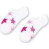 BÍLÉ DÍVČÍ BAMBUSOVÉ PONOŽKY S RŮŽOVÝMI HVĚZDIČKAMI ART.152 (Velikost 23/25)