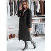 ČERNÝ DÁMSKÝ DLOUHÝ PROŠÍVANÝ KABÁTEK TRENDIFY (Velikost S)
