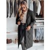 ČERNÝ DÁMSKÝ DLOUHÝ PROŠÍVANÝ KABÁTEK TRENDIFY (Velikost S)