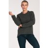 DÁMSKÝ TMAVĚ ŠEDÝ ASYMETRICKÝ SVETR (Velikost S)
