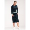 DÁMSKÝ TMAVĚ MODRÝ VELUROVÝ SET MIKINY A SUKNĚ (Velikost S)