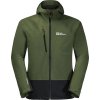 TMAVĚ ZELENÁ PÁNSKÁ HARDSHELLOVÁ BUNDA JACK WOLFSKIN EAGLE PEAK 2L JKT M (Velikost 3XL)
