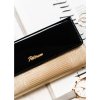 ELEGANTNÍ ČERNO-ZLATÁ DÁMSKÁ PENĚŽENKA S KLOPOU NA PATENT PETERSON Y705 (Velikost ONE SIZE)