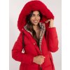 ČERVENÁ ZIMNÍ BUNDA S PATENTKAMI NA BOCÍCH (Velikost S)