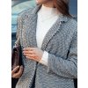 BÍLO-ČERNÝ DÁMSKÝ OVERSIZE KABÁT TEDDSTYLE (Velikost ONE SIZE)