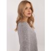 ŠEDÝ DÁMSKÝ SVETR S KAMÍNKY NA RAMENOU (Velikost ONE SIZE)