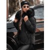 ČERNÁ DÁMSKÁ ZIMNÍ PROŠÍVANÁ BUNDA S KAPUCÍ MODIVA (Velikost S)