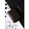 TMAVĚ HNĚDÁ ELEGANTNÍ PÁNSKÁ PENĚŽENKA ROVICKY L234 (Velikost ONE SIZE)