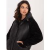 ČERNÁ DÁMSKÁ PŘECHODOVÁ BUNDA S LESKLÝMI RUKÁVY (Velikost S)