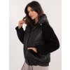ČERNÁ DÁMSKÁ PŘECHODOVÁ BUNDA S LESKLÝMI RUKÁVY (Velikost S)